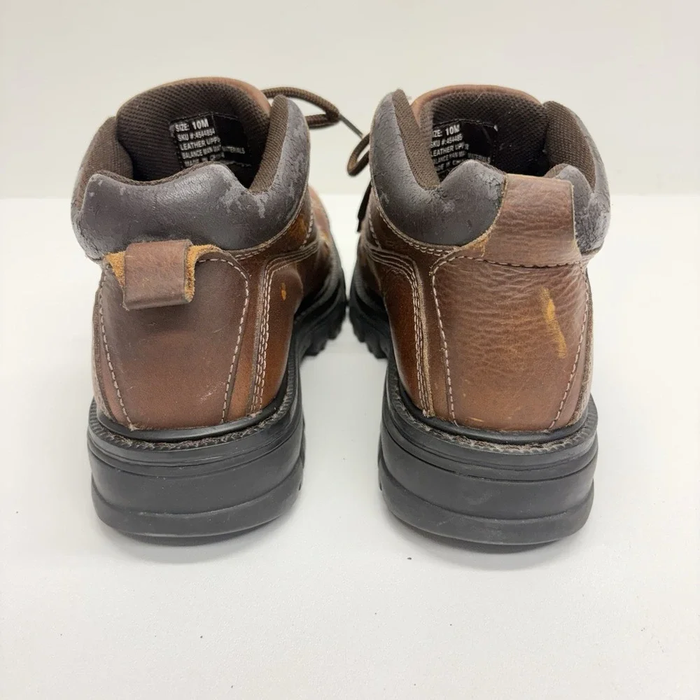 GBX 90s Y2K Streetwear Mens 10 M Chunky Leather Platform Boots Shoes Brown